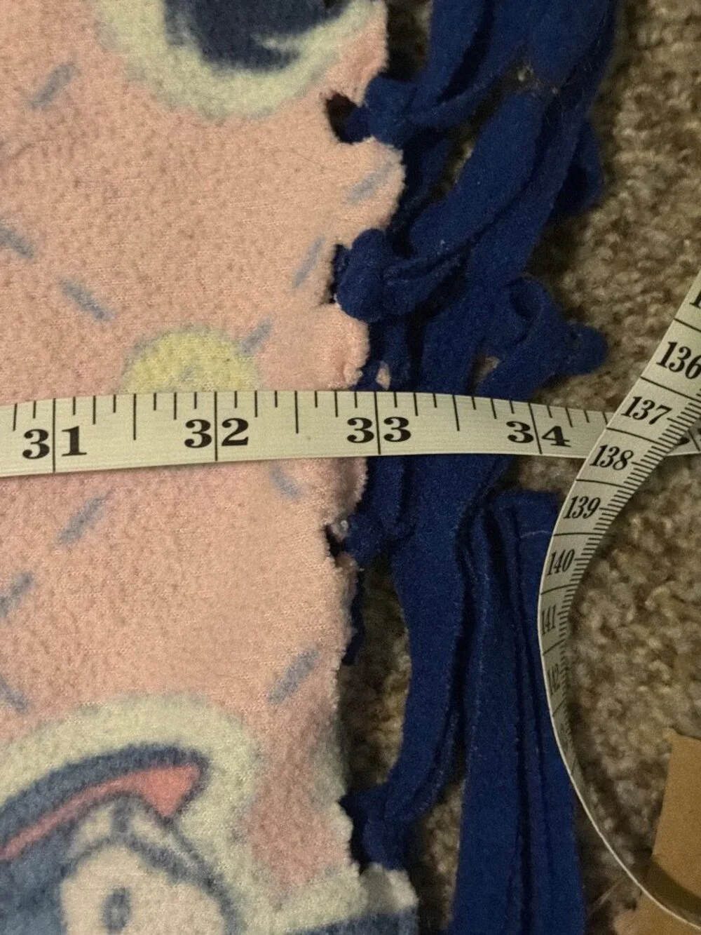 Eeyore Fleece Blanket With Knotted Fringe - 54